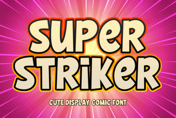 Super Striker Display Font for Playful Web Design and Brand Identity
